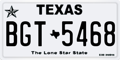 TX license plate BGT5468