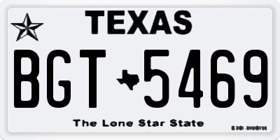 TX license plate BGT5469