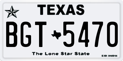 TX license plate BGT5470