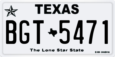 TX license plate BGT5471