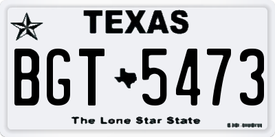 TX license plate BGT5473