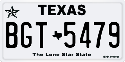 TX license plate BGT5479