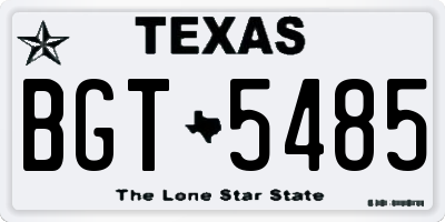 TX license plate BGT5485