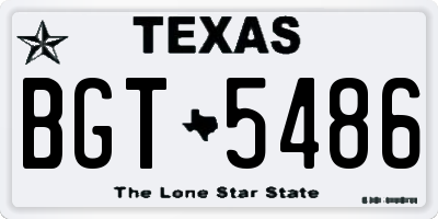 TX license plate BGT5486