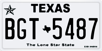 TX license plate BGT5487