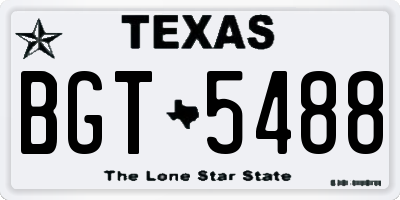 TX license plate BGT5488
