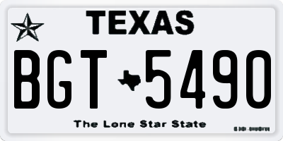 TX license plate BGT5490