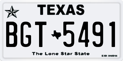 TX license plate BGT5491