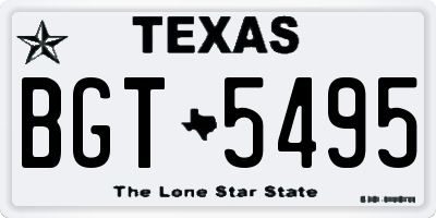 TX license plate BGT5495