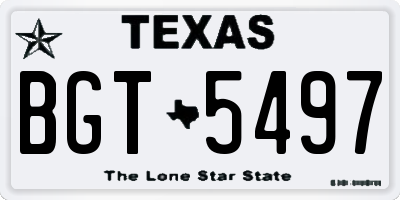 TX license plate BGT5497