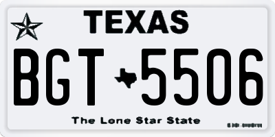 TX license plate BGT5506