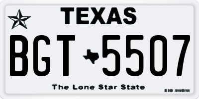TX license plate BGT5507