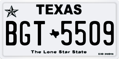 TX license plate BGT5509