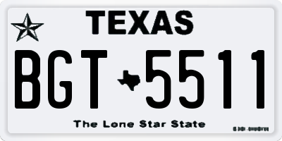 TX license plate BGT5511