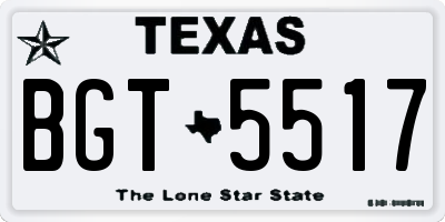 TX license plate BGT5517