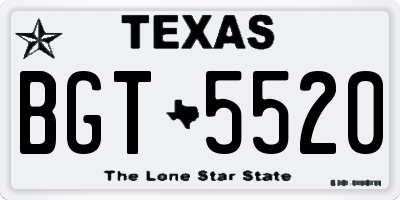 TX license plate BGT5520