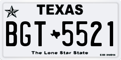 TX license plate BGT5521