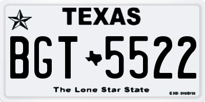 TX license plate BGT5522
