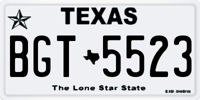 TX license plate BGT5523