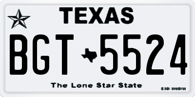 TX license plate BGT5524