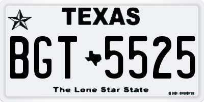 TX license plate BGT5525