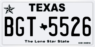 TX license plate BGT5526