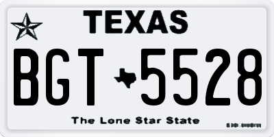 TX license plate BGT5528