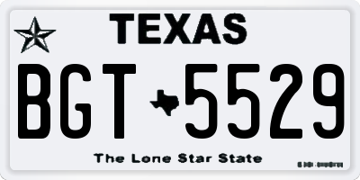 TX license plate BGT5529