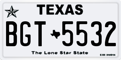 TX license plate BGT5532