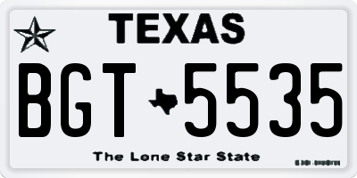 TX license plate BGT5535