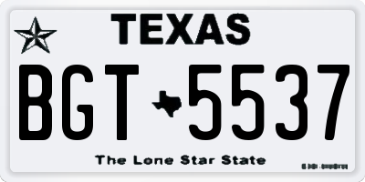TX license plate BGT5537