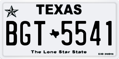 TX license plate BGT5541