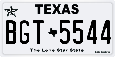 TX license plate BGT5544