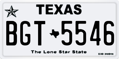 TX license plate BGT5546