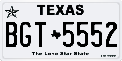 TX license plate BGT5552