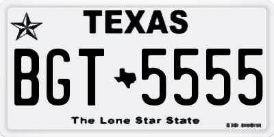 TX license plate BGT5555