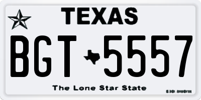 TX license plate BGT5557