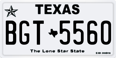 TX license plate BGT5560