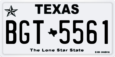 TX license plate BGT5561