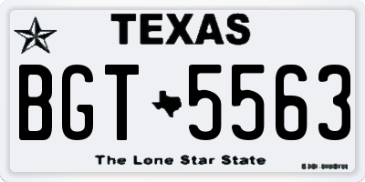 TX license plate BGT5563