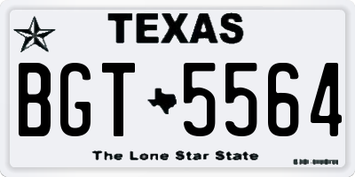 TX license plate BGT5564