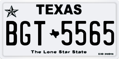 TX license plate BGT5565
