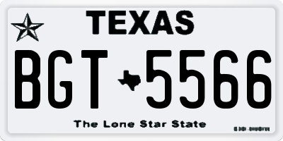 TX license plate BGT5566