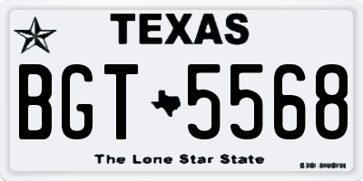 TX license plate BGT5568