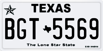 TX license plate BGT5569