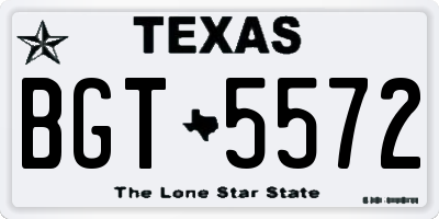 TX license plate BGT5572