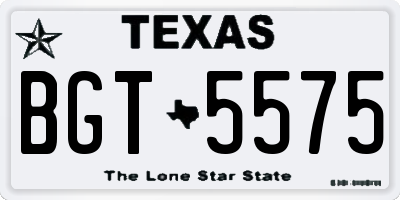 TX license plate BGT5575