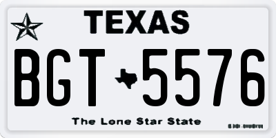 TX license plate BGT5576