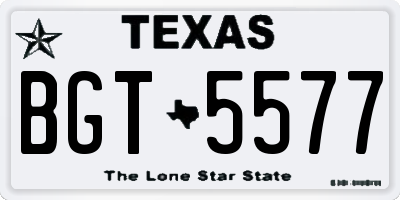 TX license plate BGT5577