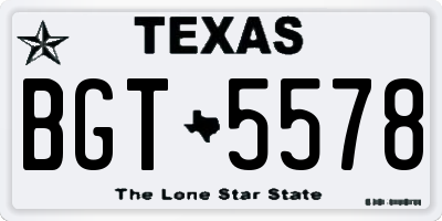 TX license plate BGT5578